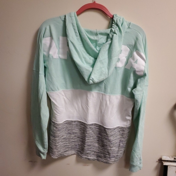 ARUBA Gray White Blue Colorblock Hoodie Sweatshirt - Picture 6 of 9